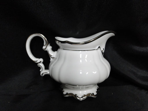 Hutschenreuther Revere, White w/ Platinum: Creamer / Cream Pitcher, 4"