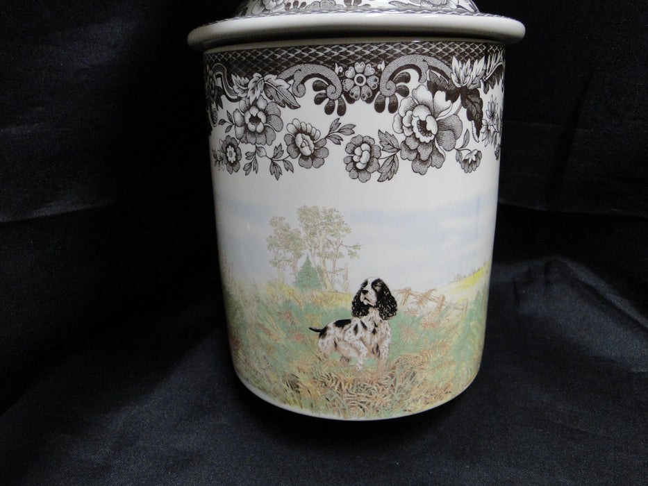 Spode Woodland Hunting Dogs: NEW Dog Treat Canister, 7 1/2" x 4 3/4", Box