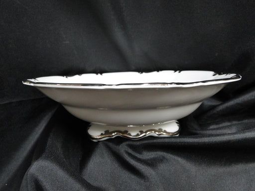 Hutschenreuther Revere, White w/ Platinum: Round Footed Serving Bowl, 10 1/2"