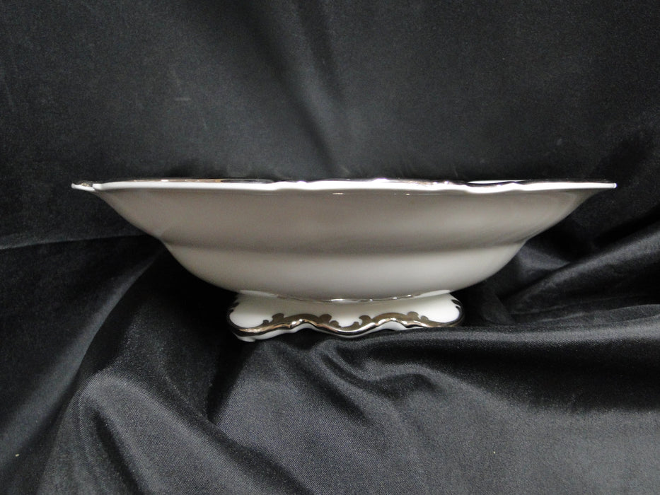 Hutschenreuther Revere, White w/ Platinum: Round Footed Serving Bowl, 10 1/2"
