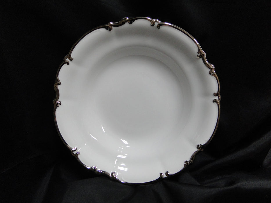 Hutschenreuther Revere, White w/ Platinum: Round Footed Serving Bowl, 10 1/2"