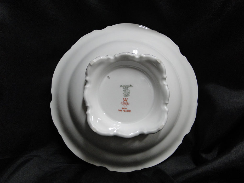Hutschenreuther Revere, White w/ Platinum: Round Footed Serving Bowl, 10 1/2"