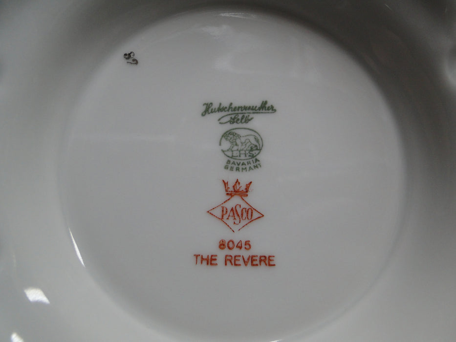 Hutschenreuther Revere, White w/ Platinum: Round Footed Serving Bowl, 10 1/2"