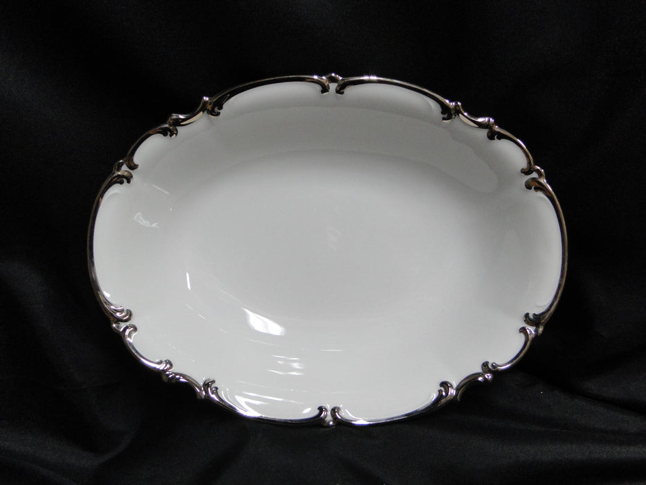 Hutschenreuther Revere, White w/ Platinum: Oval Serving Bowl (s), 10 1/4"