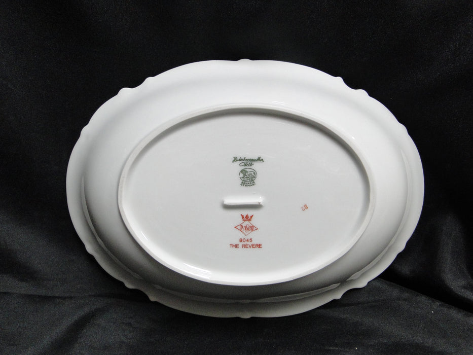 Hutschenreuther Revere, White w/ Platinum: Oval Serving Bowl (s), 10 1/4"