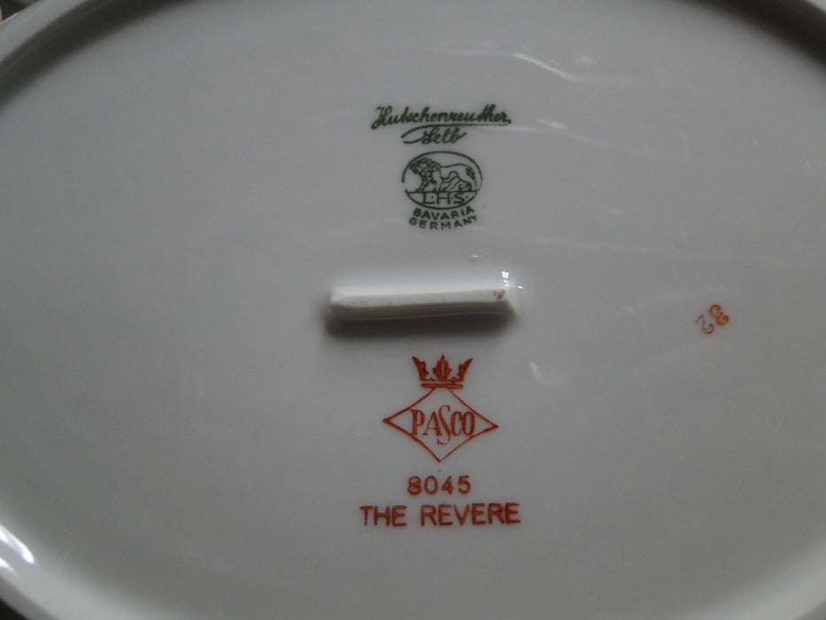 Hutschenreuther Revere, White w/ Platinum: Oval Serving Bowl (s), 10 1/4"
