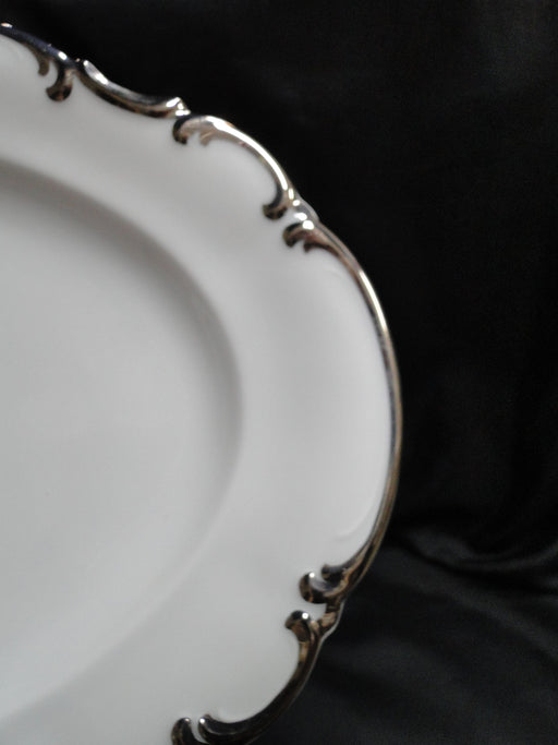 Hutschenreuther Revere, White w/ Platinum: Oval Serving Platter, 12 7/8" x 9"