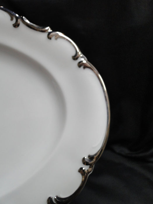 Hutschenreuther Revere, White w/ Platinum: Oval Serving Platter, 12 7/8" x 9"