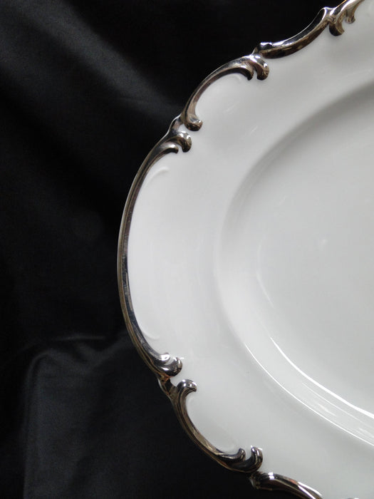 Hutschenreuther Revere, White w/ Platinum: Oval Serving Platter, 12 7/8" x 9"