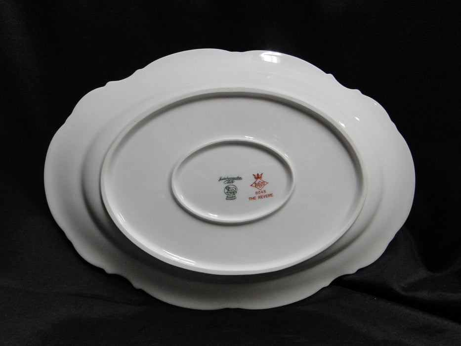 Hutschenreuther Revere, White w/ Platinum: Oval Serving Platter, 12 7/8" x 9"