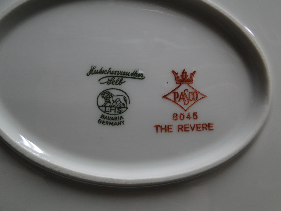 Hutschenreuther Revere, White w/ Platinum: Oval Serving Platter, 12 7/8" x 9"