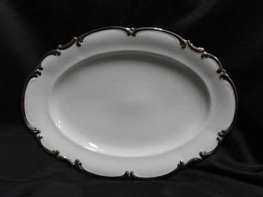 Hutschenreuther Revere, White w/ Platinum: Oval Serving Platter, 11" x 7 3/4"