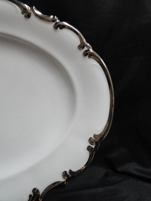 Hutschenreuther Revere, White w/ Platinum: Oval Serving Platter, 11" x 7 3/4"