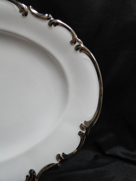 Hutschenreuther Revere, White w/ Platinum: Oval Serving Platter, 11" x 7 3/4"