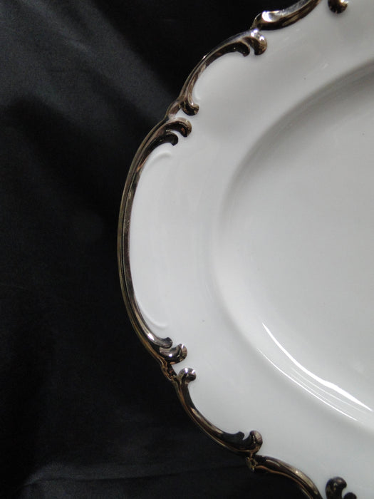 Hutschenreuther Revere, White w/ Platinum: Oval Serving Platter, 11" x 7 3/4"
