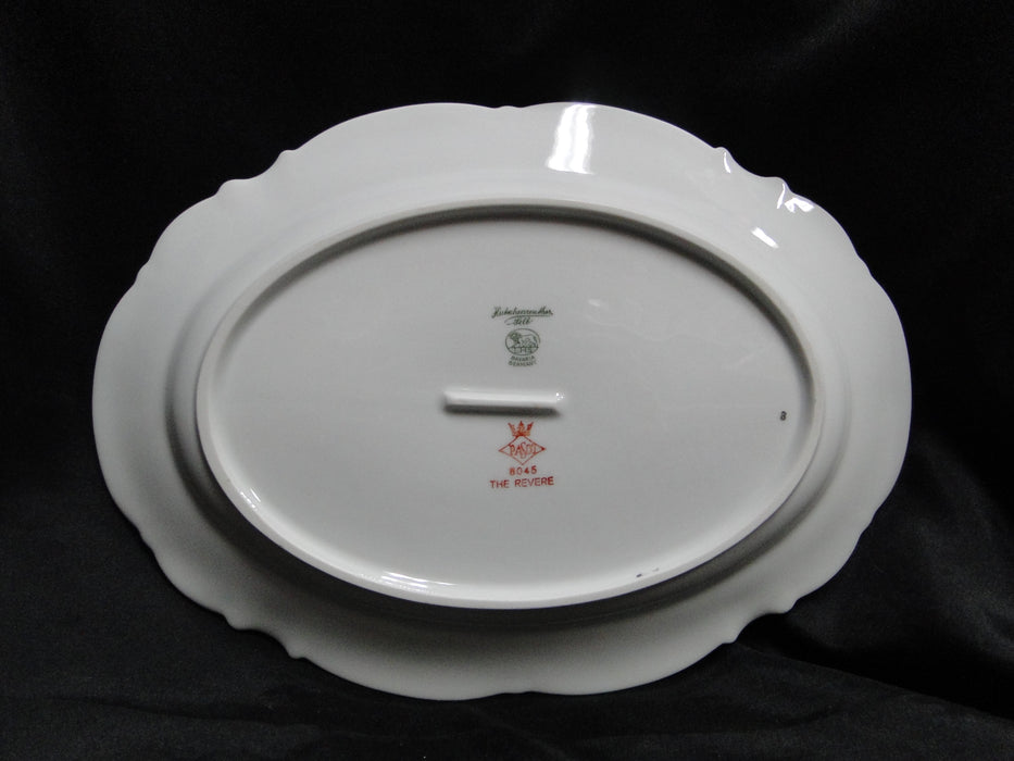 Hutschenreuther Revere, White w/ Platinum: Oval Serving Platter, 11" x 7 3/4"