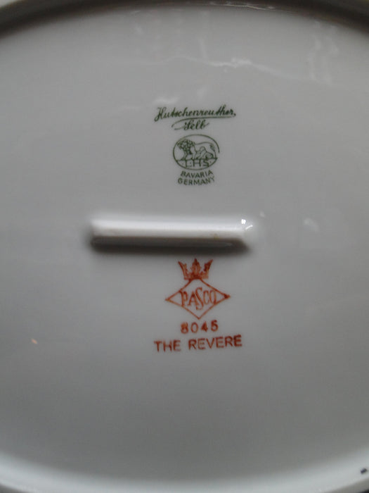 Hutschenreuther Revere, White w/ Platinum: Oval Serving Platter, 11" x 7 3/4"