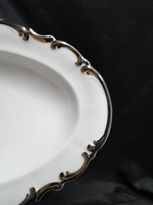 Hutschenreuther Revere, White w/ Platinum: Relish, 10 1/8" x 6 1/4"
