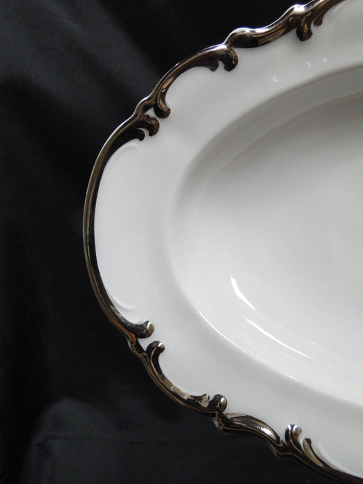 Hutschenreuther Revere, White w/ Platinum: Relish, 10 1/8" x 6 1/4"