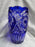 Cobalt Cut to Clear, Pears, Stars, Fans, Czech: Vase, 11 3/4" Tall --  CR#111F