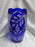 Cobalt Cut to Clear, Pears, Stars, Fans, Czech: Vase, 11 3/4" Tall --  CR#111F