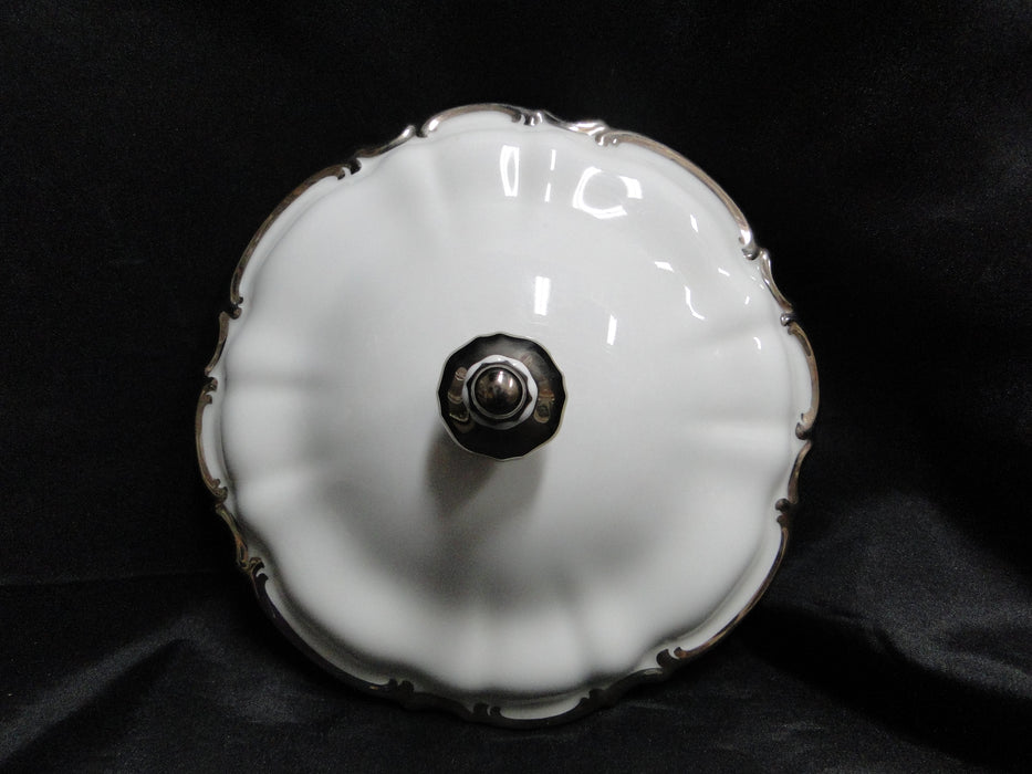 Hutschenreuther Revere, White w/ Platinum: Round Serving Bowl & Lid, 11 1/2"