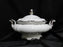 Hutschenreuther Revere, White w/ Platinum: Round Serving Bowl & Lid, 11 1/2"
