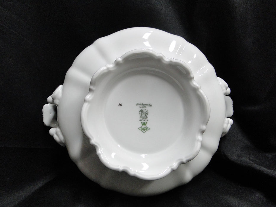Hutschenreuther Revere, White w/ Platinum: Round Serving Bowl & Lid, 11 1/2"