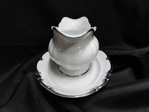 Hutschenreuther Revere, White w/ Platinum: Gravy Boat w/ Underplate