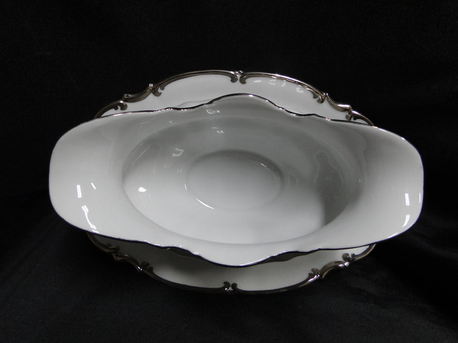 Hutschenreuther Revere, White w/ Platinum: Gravy Boat w/ Underplate