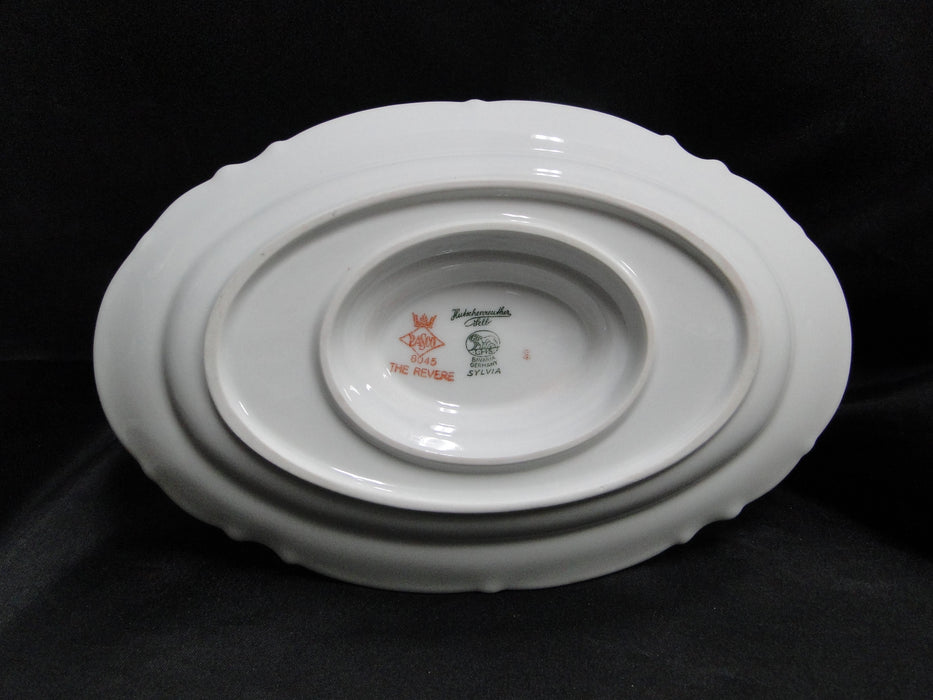 Hutschenreuther Revere, White w/ Platinum: Gravy Boat w/ Underplate