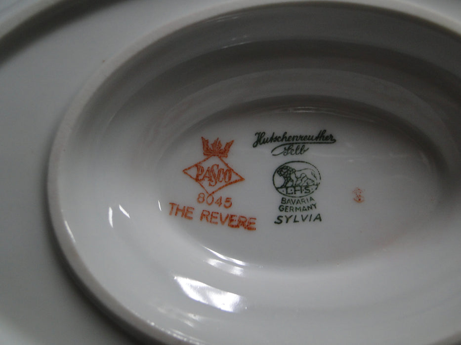 Hutschenreuther Revere, White w/ Platinum: Gravy Boat w/ Underplate