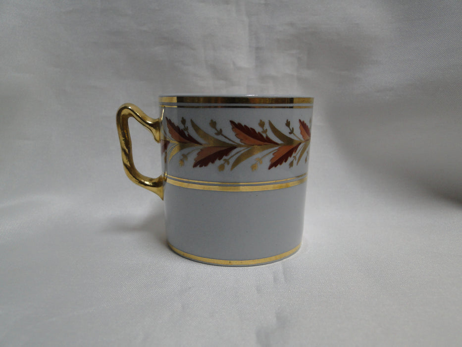 Spode Y4942, Red, Pink, & Gold Leaves on Gray: Demitasse Cup & Saucer Set 2 1/4"