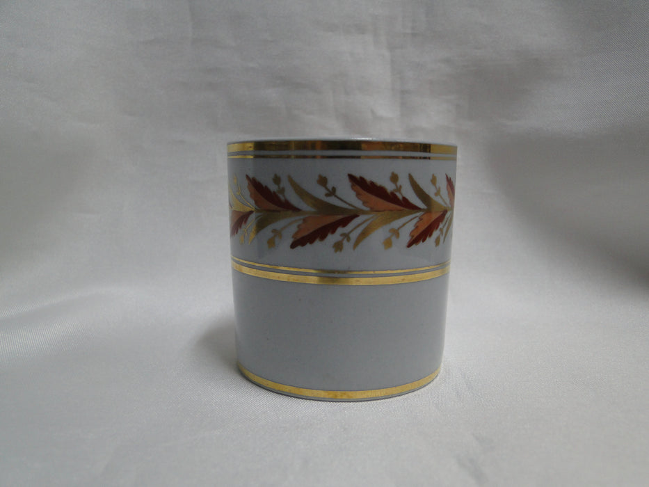 Spode Y4942, Red, Pink, & Gold Leaves on Gray: Demitasse Cup & Saucer Set 2 1/4"
