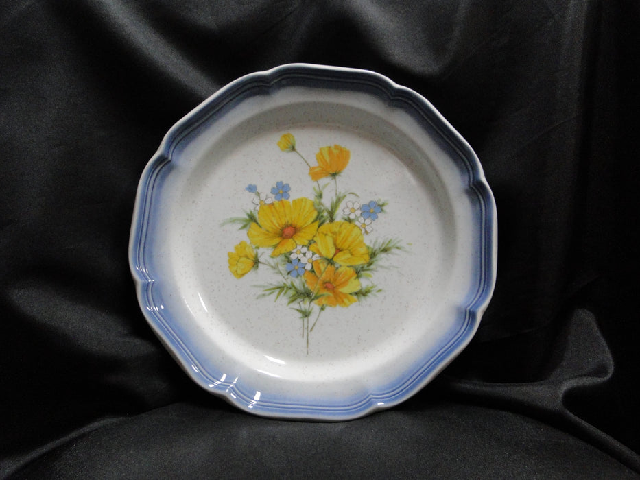 Mikasa Country Club Amy, Yellow Flowers, Blue Edge Dinner Plate (s