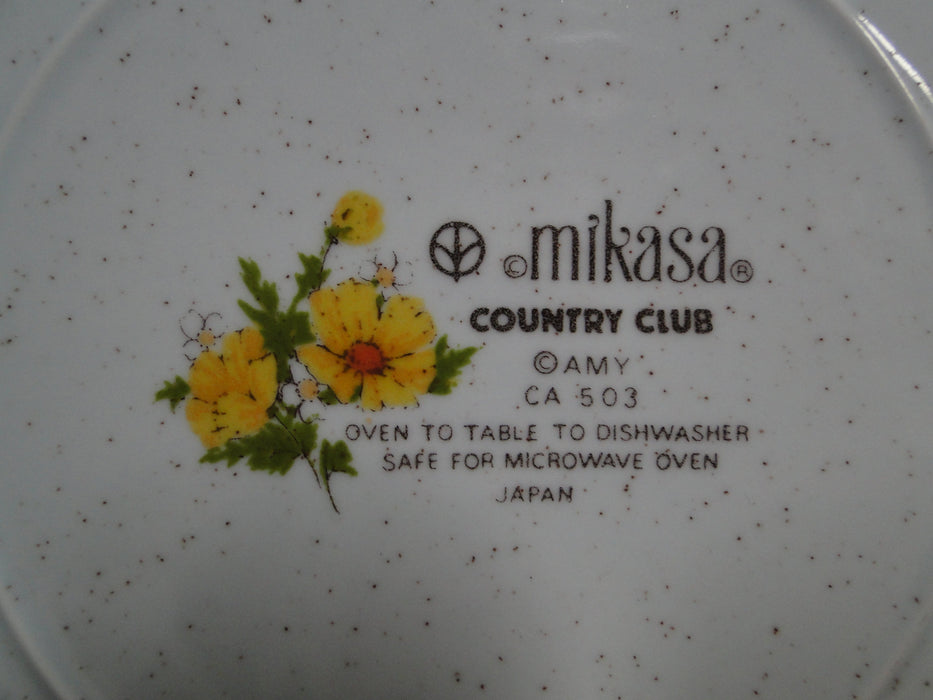 Mikasa Country Club Amy, Yellow Flowers, Blue Edge: Dinner Plate, 10 3/4", As Is