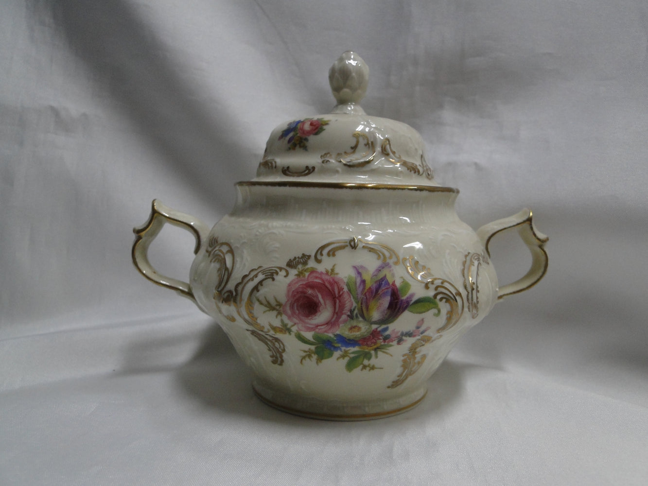Rosenthal Diplomat Florals w/ Ivory Handle, Sanssouci: Sugar Bowl & Lid