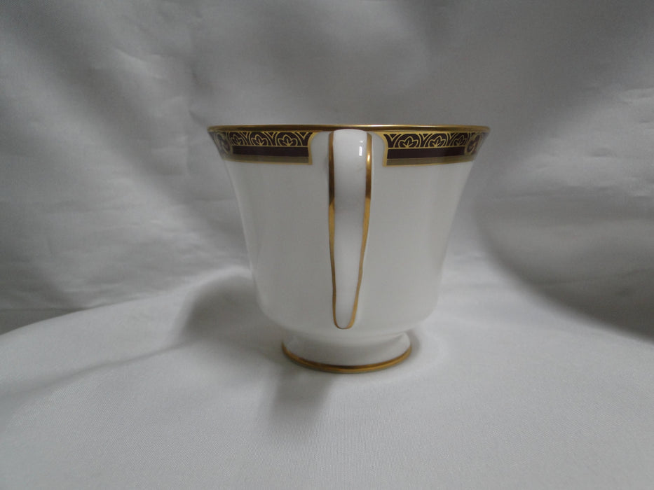 Royal Doulton Tennyson, Maroon Band, Gold Scrolls: Cup & Saucer Set (s), 3 1/8"