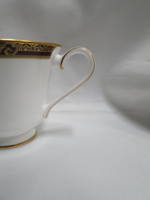 Royal Doulton Tennyson, Maroon Band, Gold Scrolls: Cup & Saucer Set (s), 3 1/8"