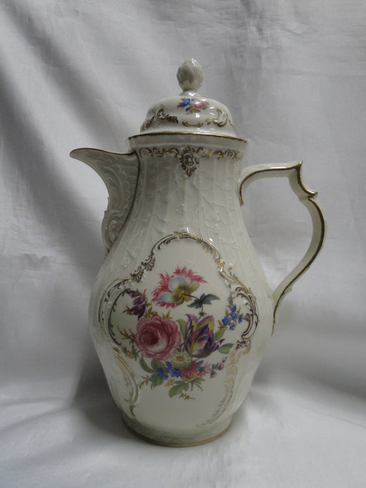 Rosenthal Diplomat Florals w/ Ivory Handle, Sanssouci: Coffee Pot & Lid, Crazing