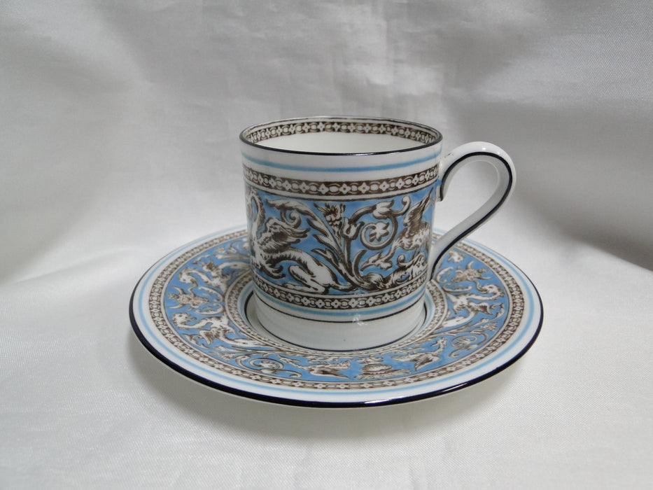 Wedgwood Florentine Turquoise, Fruit, Dragons: Demitasse Cup & Saucer, 2 1/4"