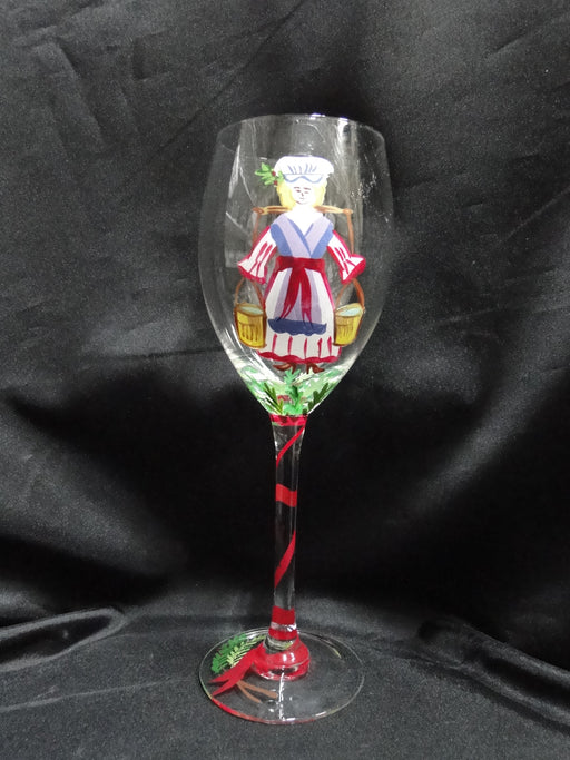 Block 12 Days of Christmas: "8 Maids" Water or Wine Goblet, 9 1/8"