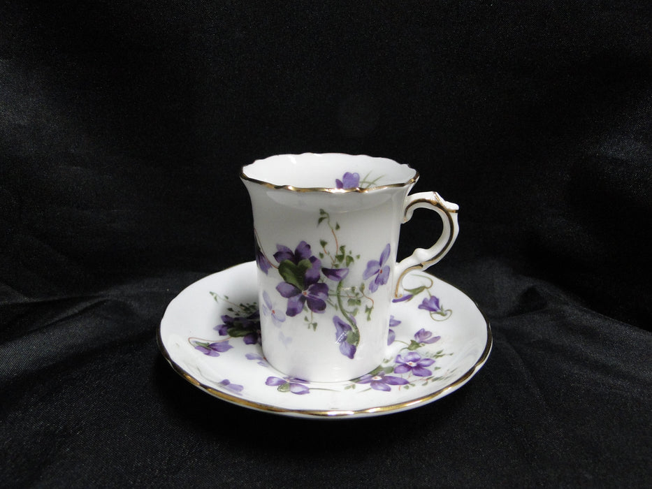Hammersley Victorian Violets, Purple Flowers: Demi Cup & Saucer Set, 2 5/8"