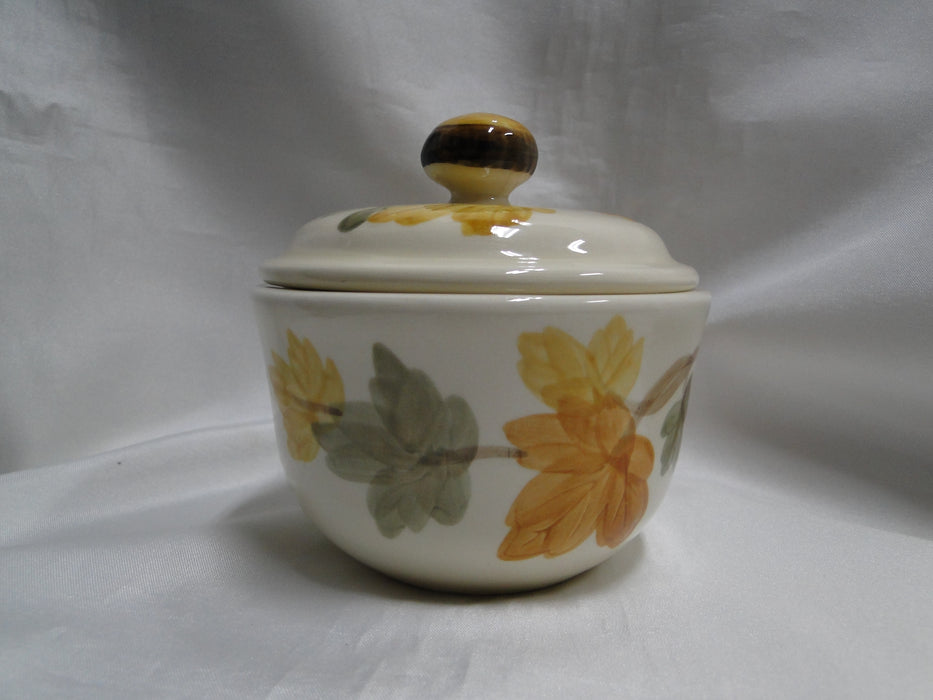 Franciscan October, USA, Fall Leaves: Sugar Bowl & Lid, 4 1/4" Tall