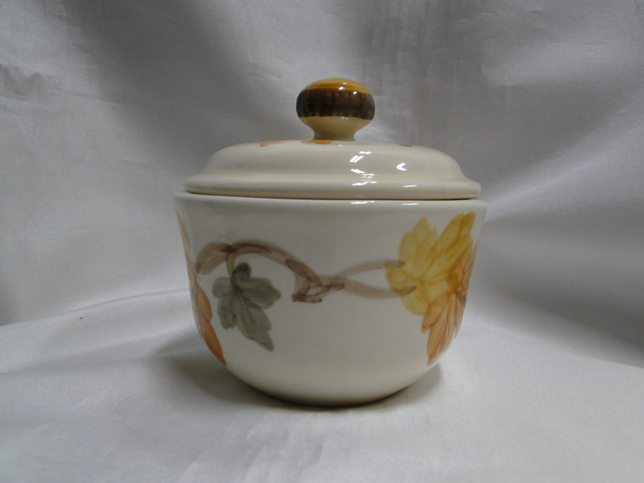 Franciscan October, USA, Fall Leaves: Sugar Bowl & Lid, 4 1/4" Tall