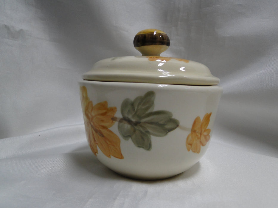 Franciscan October, USA, Fall Leaves: Sugar Bowl & Lid, 4 1/4" Tall