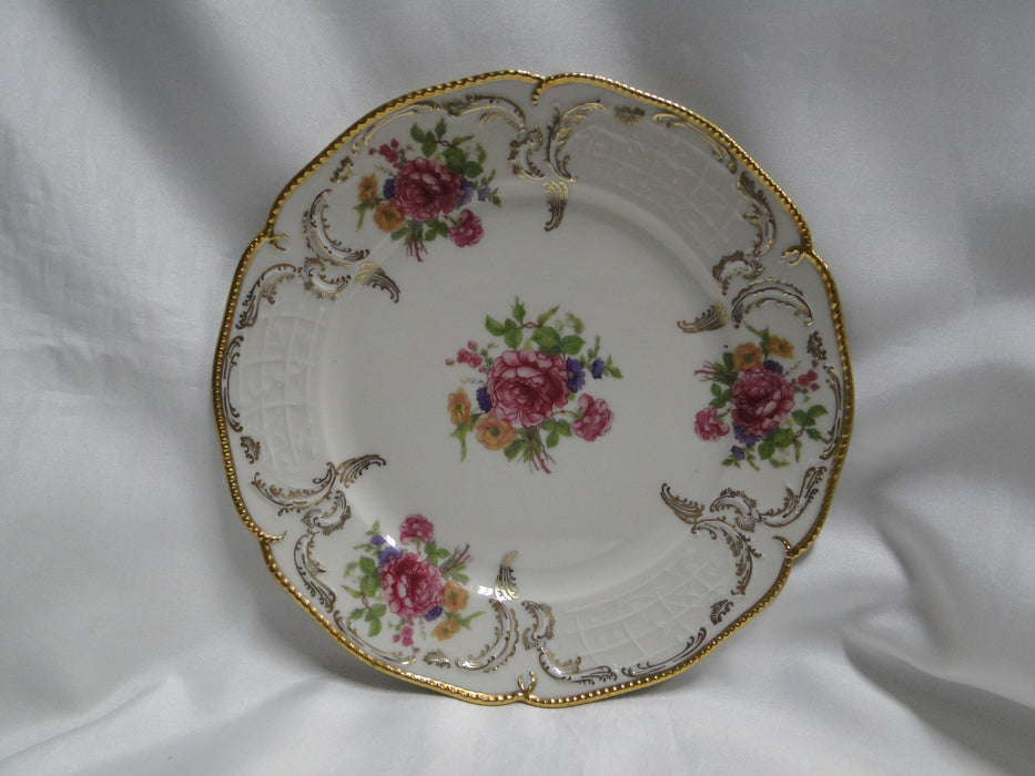 Rosenthal R53, Diplomat Pink Rose Florals, Sanssouci: Salad Plate, 8"