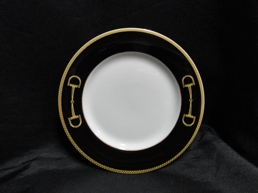Julie Wear Black Cheval, Gold Buckles, Back Rim: Bread Plate, 6 3/8"