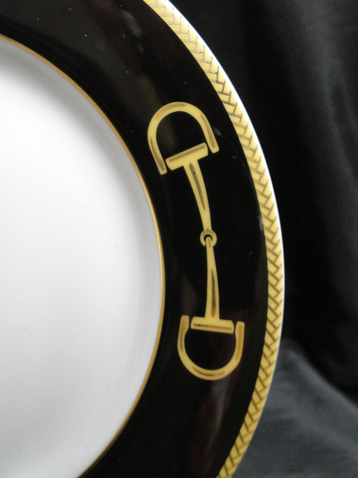Julie Wear Black Cheval, Gold Buckles, Back Rim: Bread Plate, 6 3/8"