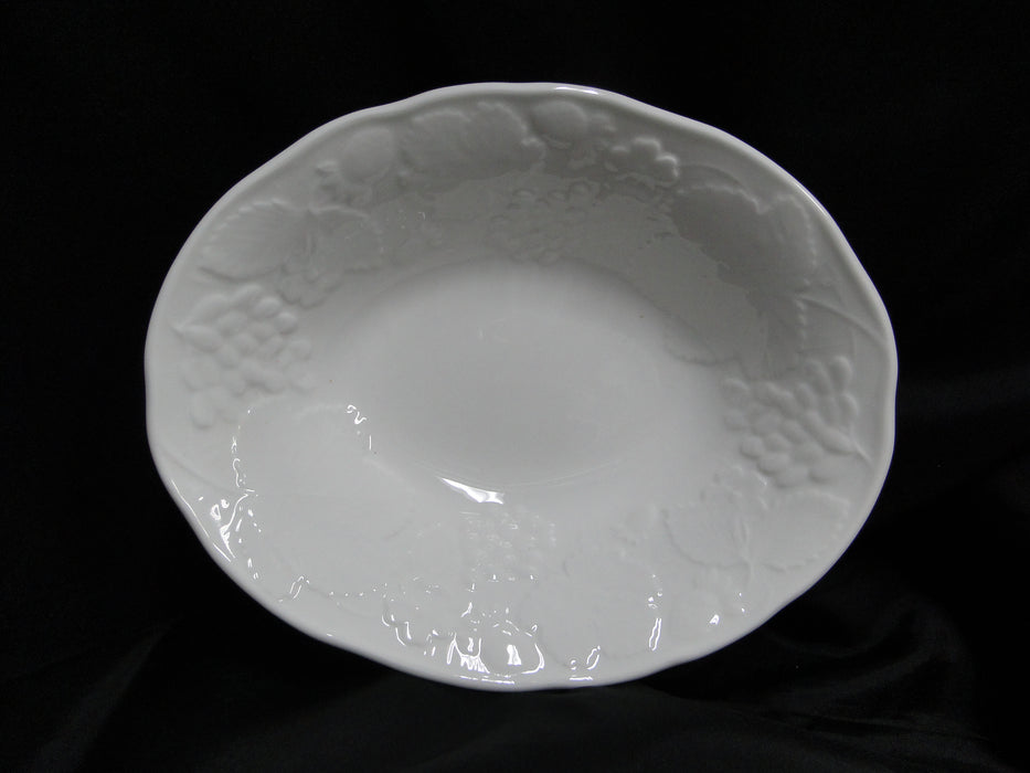 Wedgwood Strawberry and Vine, White, Bone: Oval Serving Bowl, 10" x 8"
